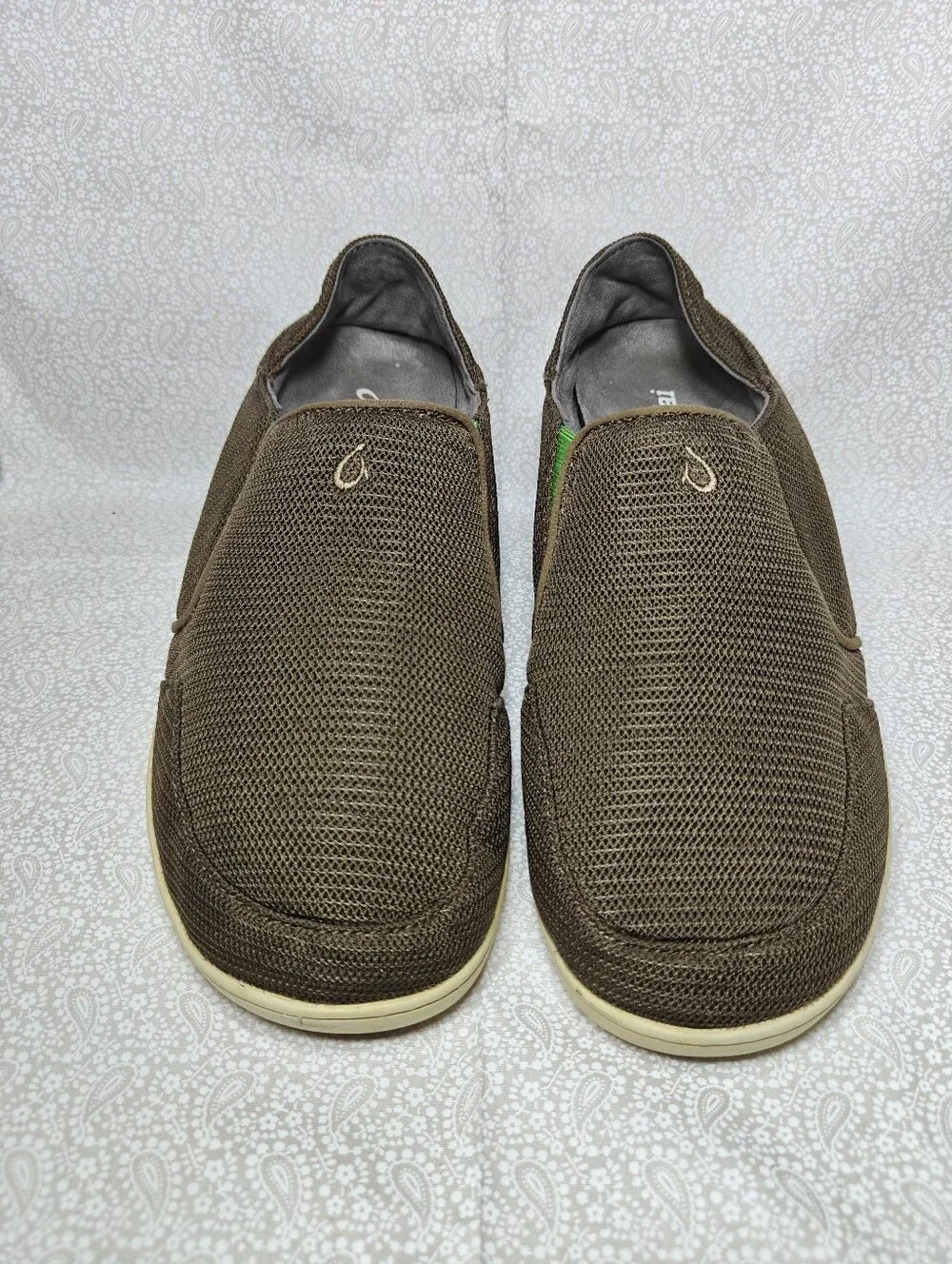 Olukai Men's Nohea Mesh Slip On Casual Shoes Metallic Brown Green Size 10.5